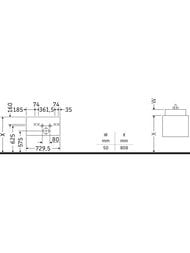 Тумба под раковину Duravit DuraStyle (730х398х448) подвесная, 1 ящик, полка, белый мат. DS639301818 — миниатюра 3