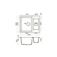 Мойка Omoikiri SAKAIME 60-2-SA (600х500х210) врезная, 1.5 чаши, тетогранит, цвет-бежевый 4993910