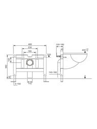 Инсталляция ABBER AC0101P для подвесного унитаза с импульсным смывом