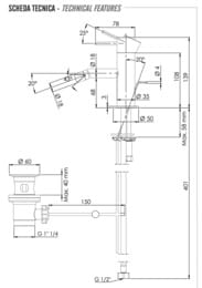 Смеситель для биде Remer X Style X20L, хром