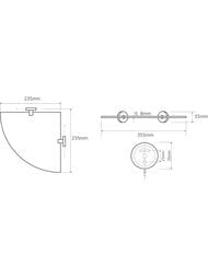 Полка стеклянная Bemeta Omega 104102012 255х255х55мм, угловая, стекло матовое, цвет держателей: хром
