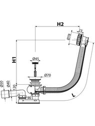 ����� ��� ����� ������� Alcaplast A55K-RU-01/A55K-VE-01 ������, ���.40/50, ����� 57 ��, �����.������