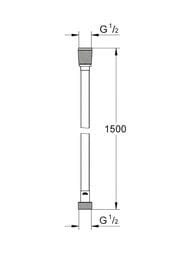 ������� ����� Grohe Silverflex 1500��, TwistStop, AntiFold ������ �� ������, �������, ���� 28364001