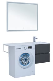 Тумба с раковиной Aquanet Алвита 120 R (1200х526х480) правая, подвесная, 2 ящ, серый антрацит 243776