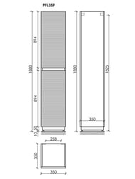 Шкаф-пенал SANCOS Folk Floor PFL35FGS 350х350х1880 напольный, 2 дверцы, цвет: Grey soft