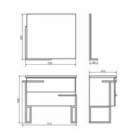 Шкаф COMFORTY Дюссельдорф-35М (340х1100х220) подвесной, открытый, дуб дымчатый 00004148024