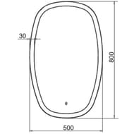 Зеркало COMFORTY Космея-50 (500х800х30) светодиодная лента, бесконтактный сенсор 00-00005260