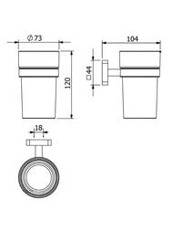 Стакан KLUDI-VELA S с держателем, настенный, черный матовый/матовое стекло 2597539