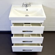 Тумба COMFORTY Никосия 60Н (600х860х400) напольная, с раковиной, белый глянец 00-00011160
