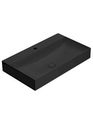 Раковина Globo T-EDGE (800х470х120) подвесная/накладная, с отверстием, черная матовая B6R81AR