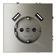 Розетка с USB, А+А Voltum S70 VLS040404, шелк