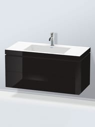 Тумба с умывальником Duravit L-Cube 1000х500х480 2 ящика, 1 отв. под смес.,черный лак LC6928O4040 — изображение 2