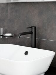 Смеситель для раковины-чаши VitrA Minimax Round A4353436EXP однорычажный матовый черный латунь