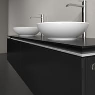 Тумба под 2 умывальника Villeroy & Boch LEGATO (1600х380х500) подвес., 2 ящ., черн.матов B599L0PD
