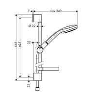 Душевой набор Hansgrohe Croma 100 1jet/Unica'C (ручной душ, шланг, мыльница, штанга 65см) 27717
