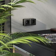 Розетка с заземлением, шторками и USB тип A+C Werkel Gallant W5071735, черный