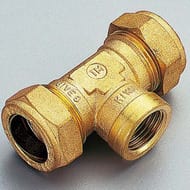 Тройник для медной трубы, 28х1"Вх28мм обжим, латунь — миниатюра 1