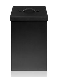 Корзина для белья Decor Walther BROWNIE WB 385х385х605 с крышкой,имитация кожи, цвет: черный 0924960