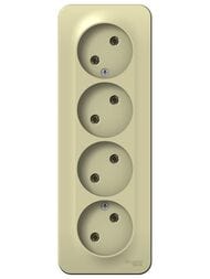 Розетка Systeme Electric BLANCA О/У 4-ая без заземл. ИЗОЛ.ПЛ., 16А, 250В, БЕЖЕВЫЙ BLNRA000417