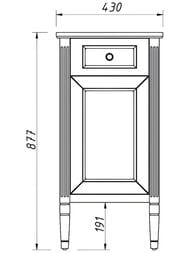 Комод Caprigo Альбион Промо bianco antico 430х877х420 правый, выдвижной ящик 33360R-В002