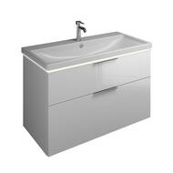 Тумба с раковиной Burgbad Eqio 1030х490х665 подвесная, 2 ящика, LED, белый SEZA103F2009C001
