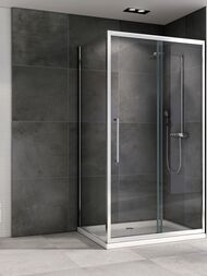 Душевой уголок ABBER Schwarzer Diamant AG30170H-S50-S50 (1700х500х1950) стекло 6мм,прозрачное/хром
