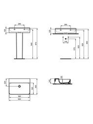 Умывальник Ideal Standard CONCA (600х450) без отверстия под смеситель, без перелива T379201