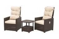 Комплект мебели RATTAN MANCHESTER OTTO SET 2,2 шезлонга +2 банкетки +столик, венге/бежевый