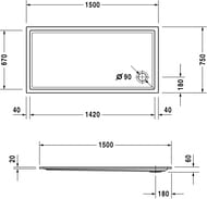 ������ ��������� Duravit Starck 1500�750 � �������������� ��������� 72012800000001