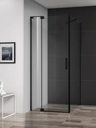 Душевой уголок CEZARES SLIDER (900-1000х1000х1950) AH-1-100-90/100-C-NERO стекло прозрачное/черный — изображение 2