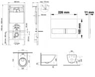 BERGES комплект инсталляции с клавишей смыва L1 белой, унитаз PUMA Rimless 51 см 4в1 043271