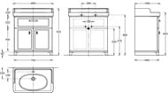 Тумба под раковину KERAMA MARAZZI POMPEI напольная с ящиком и двер., 760х480х840 белая PO.N.80.1\WHT