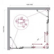 ������� ������ BelBagno LUCE-A-22 (1050�1050�1950) LUCE-A-22-80+25-C-Cr ������ ��������./����. ����