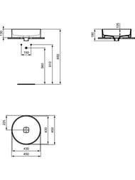 Умывальник Ideal Standard Lux STRADA II 450х450х130 T295901 мебельный