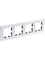 Рамка Systeme Electric ATLASDESIGN NATURE 4 поста, СТЕКЛО БЕЛЫЙ ATN320104