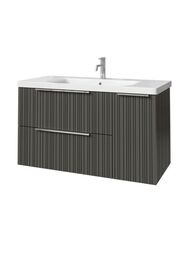 Тумба под раковину Caprigo RAIN 100 (1166х446х550) подвесная, 2 ящ, 1 дверь, Графит 36515R-SF019