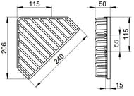 Корзинка для губки Keuco 206х206 мм, настенная, угловая, хром 24904010000