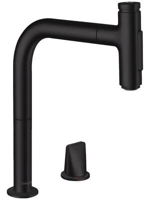 Смеситель Hansgrohe Metris Select M71 для кухни  200 мм вытяжной излив, черн матовый 73818670