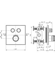 Ideal Standard CERATHERM NAVIGO Смеситель для душа A7302GN встраив,термостат,вн часть,серебр.шторм