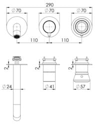 Смеситель для ванны Remer Element ET54D2PWBBR, бронза маслянная — миниатюра 2