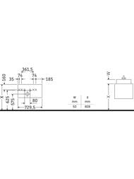 Тумба под раковину Duravit DuraStyle (730х398х448) подв.,1 ящик, рак.слева, орех/белый  DS639407918