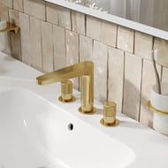 Смеситель WasserKRAFT Schunter 8235 для раковины, двухзахватный, матовое золото