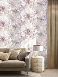 Обои виниловые на флизелине Grandeco Artist (1,06х10,05) цветы, фиолетовые R162128 (рул.)