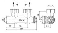 ���� ����������������� Oventrop "Multiblock T" G1/2"��xG3/4"�� �������,   1184084
