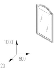 Зеркало Caprigo Верона 600х1000х20 настенное, без подсветки, графит 33530-105.000.00.05