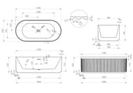 Ванна акриловая Abber 1700x800x580 акрил, цвет: белый AB9410-1.7