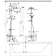 ������� ������� Hansgrohe Crometta E 240 Showerpipe � ����������� �/�����,������� � ���.��� 27298000
