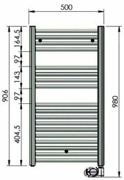 Полотенцесушитель электрический Zehnder Aura PBEBZ-090-50/MQ RAL9005 matt