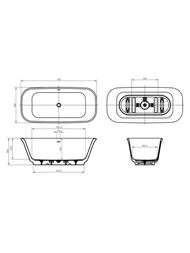 Ванна акриловая BelBagno BB702-1700-800-K (1700х800х600) отдельностоящая, белый
