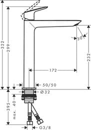��������� Hansgrohe Logis 71258000 ��� �����������, 240 Fine, ��� �������� ���������, ����